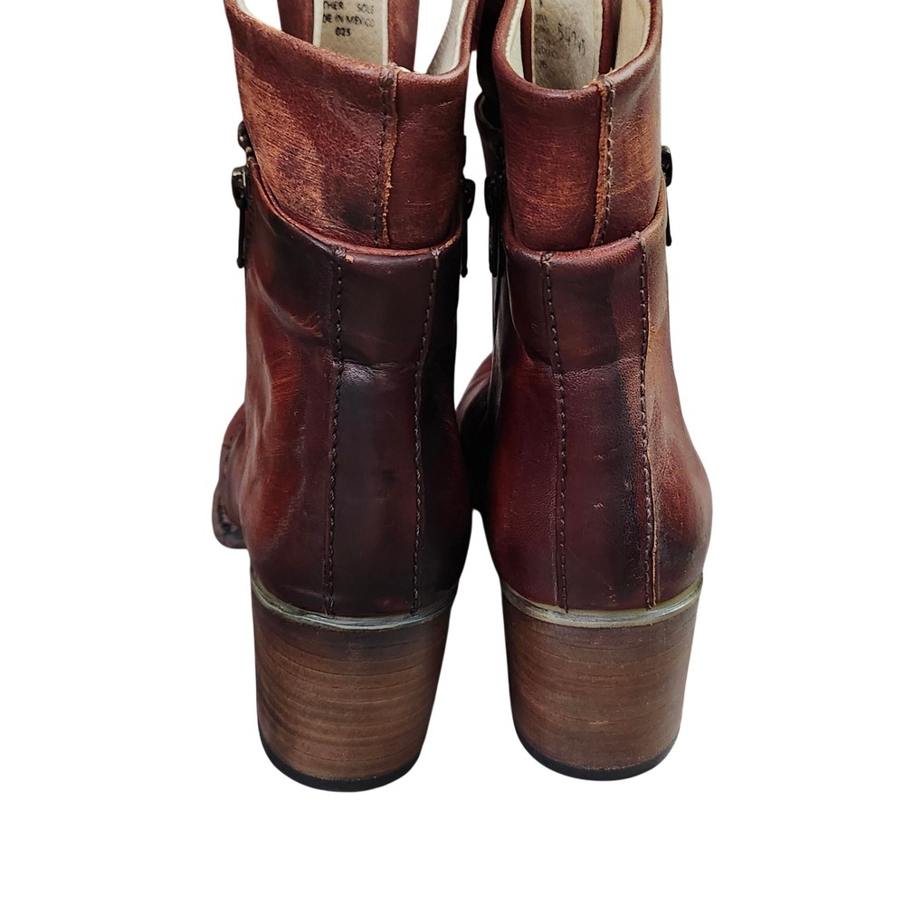 Freebird by Steven Clip Cognac Leather Ankle Boots FB-CLIP Mens 8 Western Zipper - Picture 11 of 14